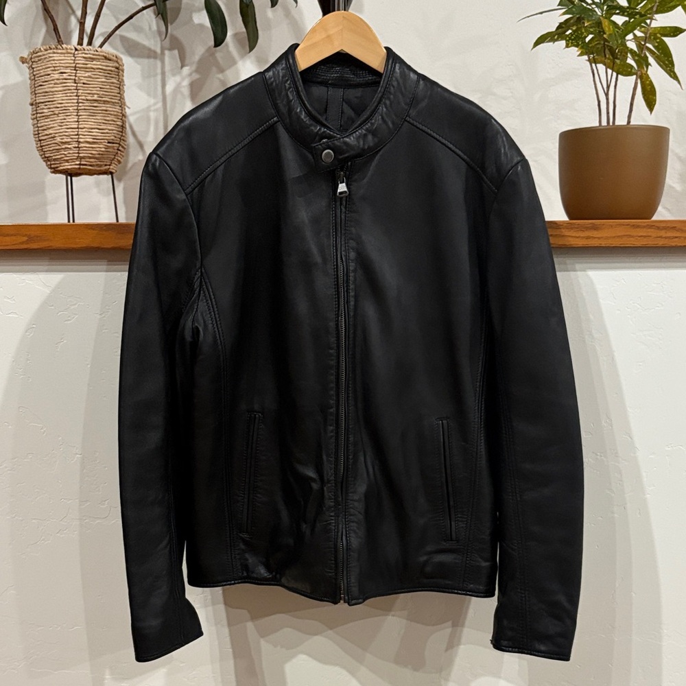 Marc New York Andrew Marc Black Leather Moto Jacket